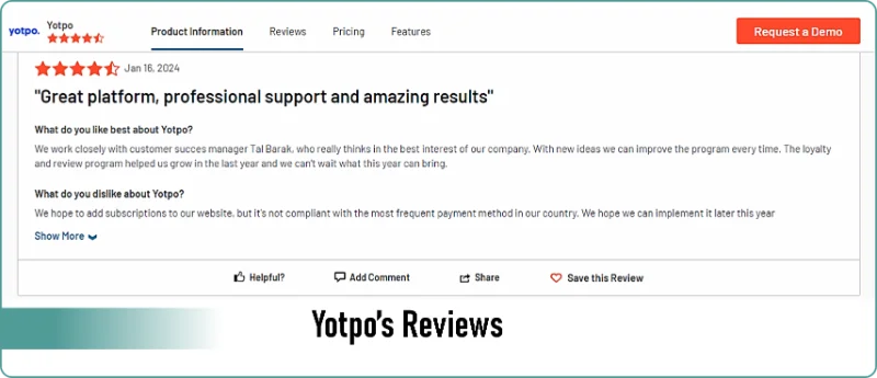 Yotpo Gift Card Reward Management Reviews